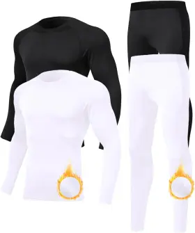 Towintec 313025934954 Mens Thermal Long Johns Fleece Lined Base Layer Set Winter Top And Bottom
