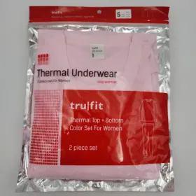 Trufit 035141799971 Tru Fit Womens Small Pink Waffle Weave Thermal Underwear 2pc Set Top/bottom Nwt
