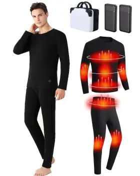 Trunyaqi 701257391370 Mens Electric Heated Thermal Underwear Set Winter Outdoor Spor
