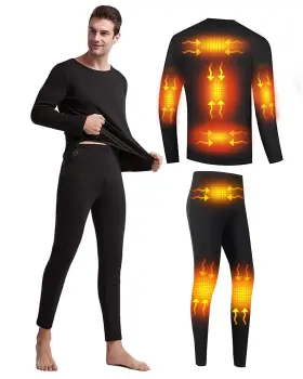 Trunyaqi 701257392032 Mens Electric Heated Thermal Underwear Set Winter Outdoor Sports Underw