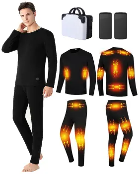Trunyaqi 701257394463 Mens Heated Thermal Underwear Set 16 Heating Zones Usb Charge Winter Outdoor