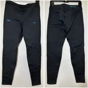 1239713 Under Armour Womens Base Layer Thermal 3.0 Bottom Black Pants Size Medium