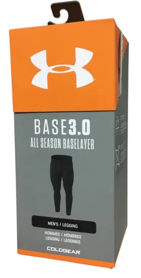 1248970-001 Under Armour Base 3.0 Mens Black Legging All-season Baselayer Coldgear M Bk