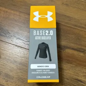 1343321 Under Armour Coldgear Base 2.0 Crew Top Womens Medium Black Shirt