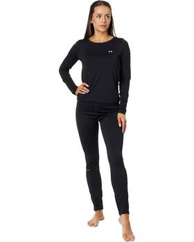 Under Armour 1343323 Base 4.0 Legging Womens Black Gray Stretch Elastic Waist Jax525