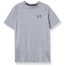 Under Armour 1361723-035 Heatgear Base-layer Top Boys Xs Steel Crew Neck Pullover Srt430