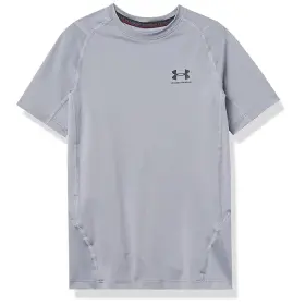 1361723-035 Under Armour Heatgear Base-layer Top Boys Xs Steel Crew Neck Pullover Srt430