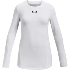 Dsgl321 Under Armour 1366065 Coldgear Base Layer Top Girls Xl White Stretch Long Sleeve