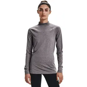1368702 Under Armour Coldgear Base Layer Top Womens Small Gray Mock Neck Active Kfc402