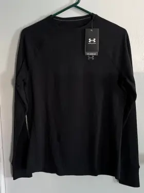 Under Armour 192810166363 Nwt Coldgear Cold Gear Base 2.0 Crew Top - Womens Large Black