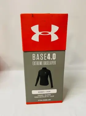 Under Armour 192810168978 Womens Base 4.0 Extreme Baselayer 1/4 Zip In Black Size Large-new