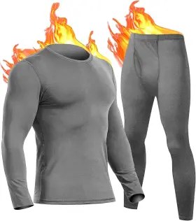 Uniquebella 313104422488 Mens Long Johns Thermal Underwear Set Base Layer Cold Weather Top And Bottom