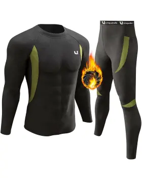 Uniquebella 603161461378 Mens Thermal Underwear Sets Top And Long Johns Fleece Sweat Quick