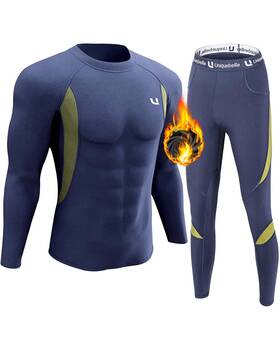 Uniquebella P004171 Mens Thermal Underwear Sets Top And Long Johns Fleece Sweat Quick Drying Therm
