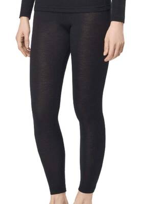 Utenos 770224241614 100% Merino Wool Ultra Soft Women Long Pants Underpants Made In Eu Black M