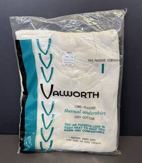 Valworth 11403 Vintage Long-sleeved Thermal Undershirt 100% Cotton Wpl - 2c5