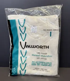 11403 Valworth Vintage Long-sleeved Thermal Undershirt 100% Cotton Wpl - 2c5