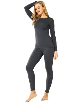 20tus-w1-hr008 Vicherub Womens Thermal Underwear Set Long Johns Base Layer Fleece Lined Cold Weather