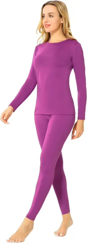 Vicherub 313023137166 Thermal Underwear Set For Women Long Johns Base Layer Fleece Lined Top