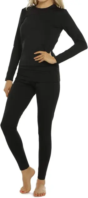 Vicherub 313024948983 Thermal Underwear Set For Women Long Johns Base Layer Fleece Lined Top