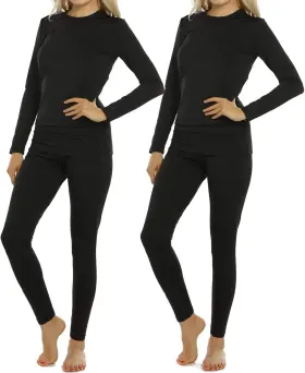 Vicherub 313052173173 Thermal Underwear Set For Women Long Johns Base Layer Fleece Lined Top