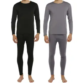 B1-bg-m Vicherub Thermal Underwear For Men Fleece Lined Long Johns Ultra Soft Thermals Top And