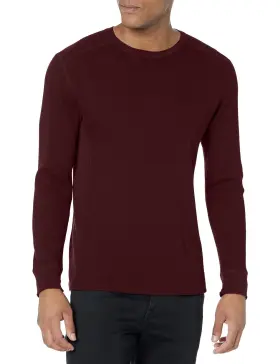 Vince 196273310745 Mens Thermal L/s Crew Pinot Vino Small