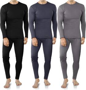 Vzv 445011858876 3 Set Thermal Underwear For Men Fleece Lined Long Johns Mens Thermals Top An