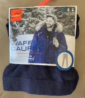 Watson S 062910391708 New Waffle Gaufre Men Long John Baselayer Size Large Navy