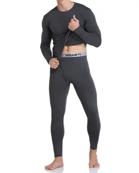 Weerti 746198659650 Thermal Underwear For Men Long Johns Mens With Fleece Lined Base Layer