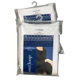 West Loop 049022956841 Womens 2-piece Thermal Set Size Xl White Tag Free Base Layer X-large