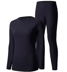 West Loop 195602020096 Womens Thermal Set Black - L/xl 1.0