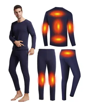 Windpost 545946664860 Mens Electric Heated Thermal Underwear Set Travel Pants