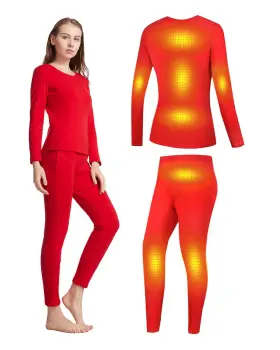 Windpost 715455547449 Womens Heated Thermal Underwear Set Usb Electric Long Under