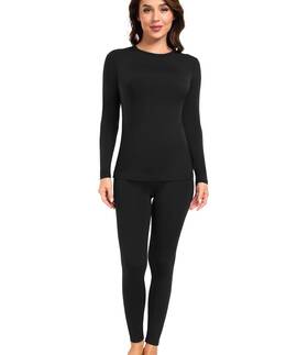 Wirarpa 4901b-2p-m Womens Thermal Underwear Set Long Johns Base Layer Pajama Fleece Lined F