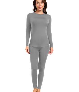 Wirarpa 4901g5-2p-m Womens Thermal Underwear Set Long Johns Base Layer Pajama Fleece Lined F