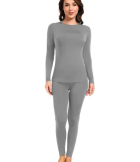 4901g5-2p-m Wirarpa Womens Thermal Underwear Set Long Johns Base Layer Pajama Fleece Lined F