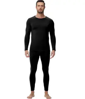 Wirarpa 978507885274 Mens Long Johns Thermal Underwear Set Fleece Lined Base Layer Sleeve To