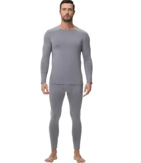 Wirarpa 978507885335 Mens Long Johns Thermal Underwear Set Fleece Lined Base Layer Sleeve To