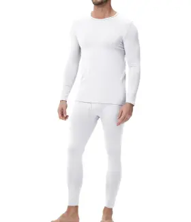 De-7801w-2p-l Wirarpa Mens Cotton Long Johns Thermal Underwear Set Base Layer Lightweight Sle