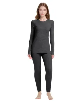 Woolcano 975254346775 Womens 100% Merino Wool Base Layer Sets Lightweight Active For Sk