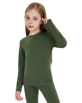 Woolcano Uswctop0974ag2xl Unisex 100% Merino Wool Base Layer Tops Midweight Thermal Underwear Shirt Arm