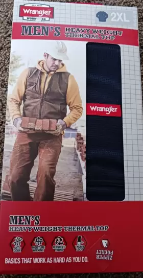 Wrangler 190009373905 Heavyweight Thermal Top Shirt Navy Blue Waffle Polyester 2xl 50-52 Inch