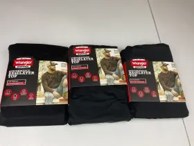 Wrangler 190009374384 Workwear Performance Baselayer Top Size Xl Black 3 Pack
