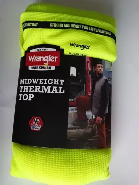 Wrangler 190009374520 Mens Workwear Performance Thermal Top Safety Yellow 2xl