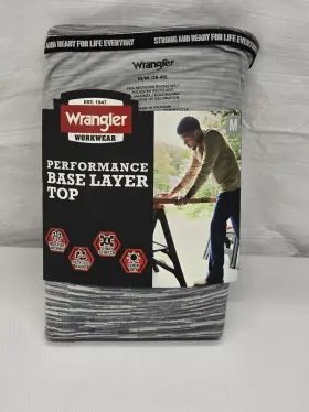 Wrangler 190009398540 Workwear Mens Performance Baselayer Top Size Medium 38-40