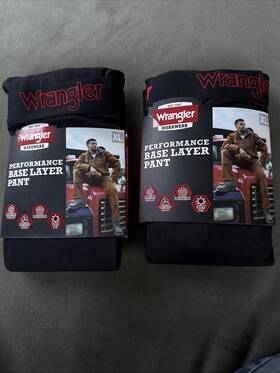 Wrangler 190009398687 Performance Base Layer Pant Carlsbad Xl Black - New Two Pairs