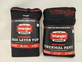 Wrangler 190009400557 Mens Black Performance Base Layer Top-thermal Pant Size 2xl Lot Of 2