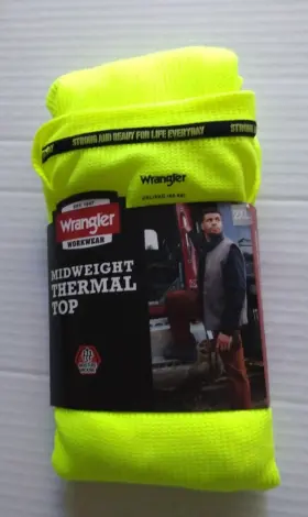Wrangler 190009401615 Mens 2xl 44/46 Work Midweight Thermal Top Safety Green Long-tail New