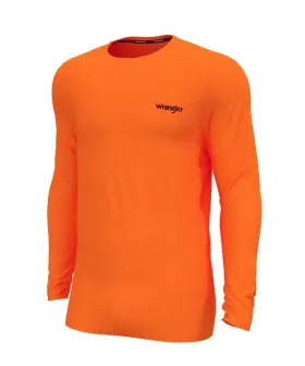 Wrangler 190009447149 Workwear Men S M Thermal Top Midweight Performance Waffle Knit Orange